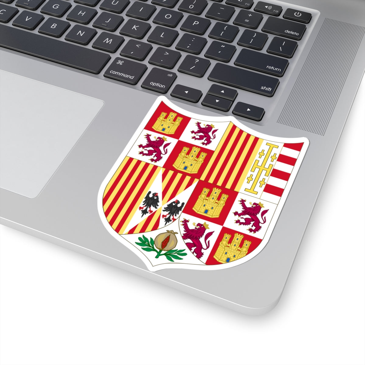 Arms of Ferdinand II of Aragon 1504-1513 (Spain) (Coat of Arms) STICKER Vinyl Kiss-Cut Decal