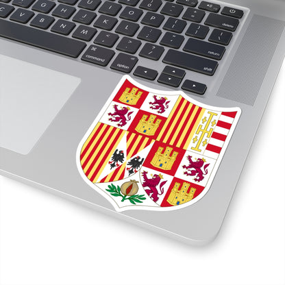 Arms of Ferdinand II of Aragon 1504-1513 (Spain) (Coat of Arms) STICKER Vinyl Kiss-Cut Decal