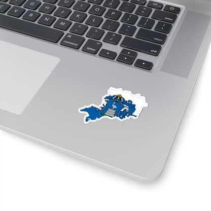 Flag-map of Vas County (Hungary) STICKER Vinyl Kiss-Cut Decal