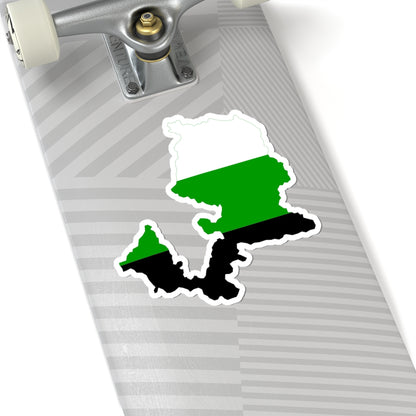 Flag-map of the Greater Ural Republic (Russia) STICKER Vinyl Kiss-Cut Decal