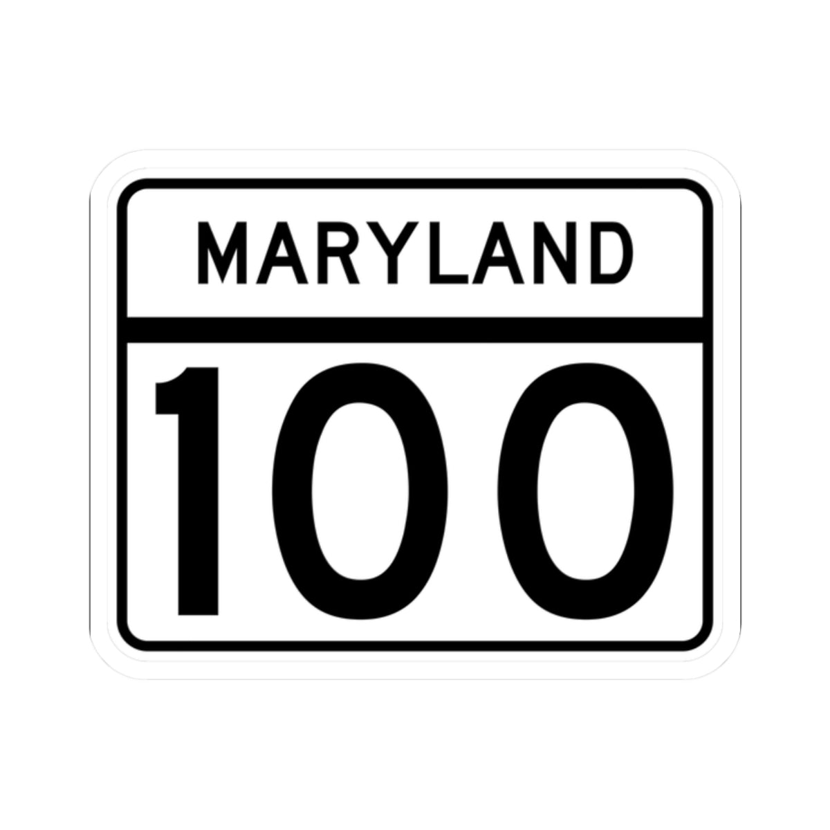 MD Route 100 (Maryland) (Road Sign) STICKER Vinyl Kiss-Cut Decal