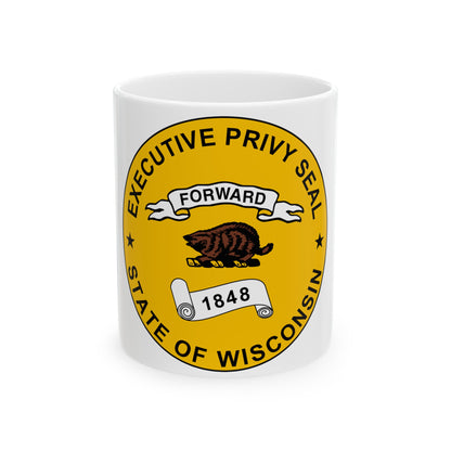 Privy Seal of Wisconsin - White Coffee Mug-11oz-The Sticker Space