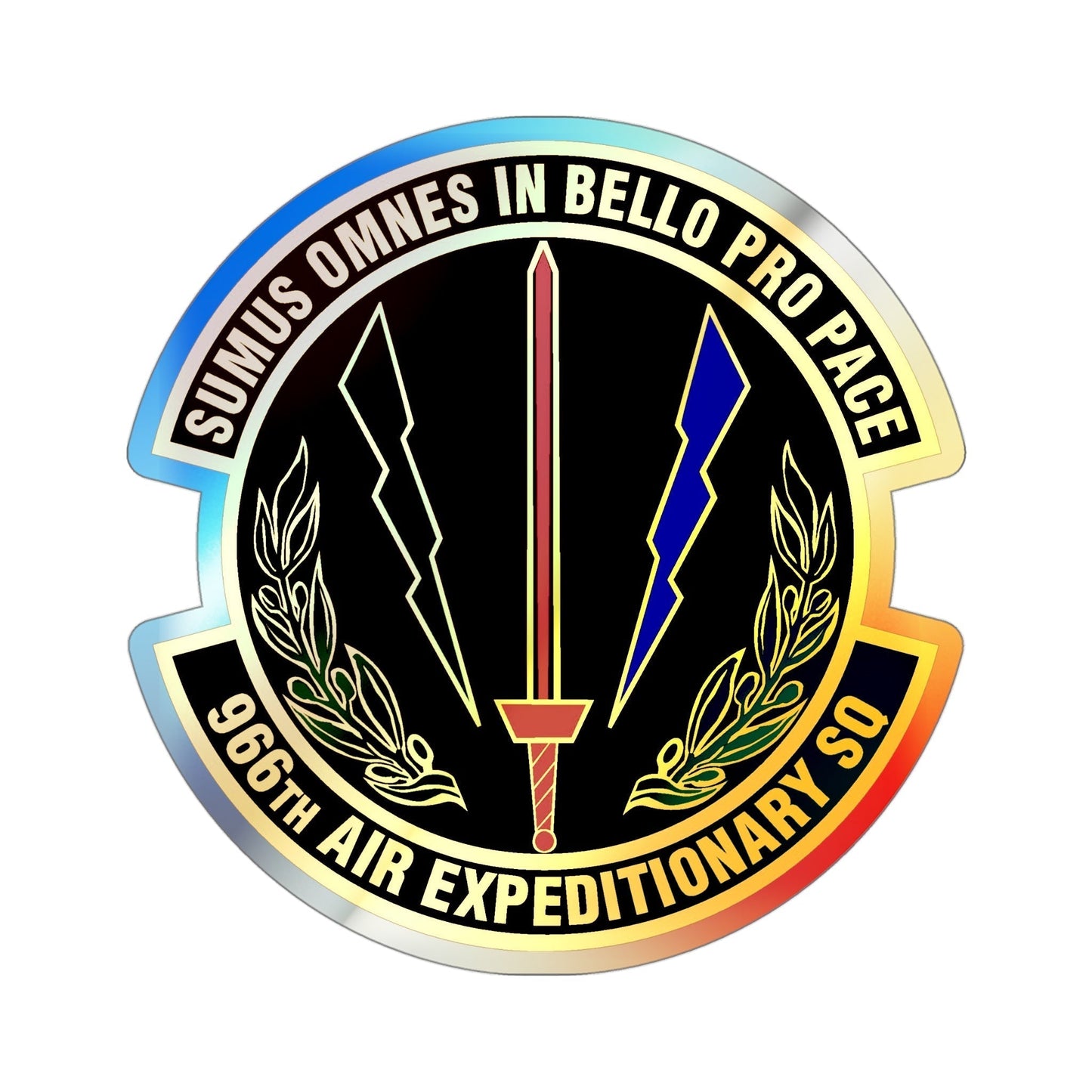 966th Air Expeditionary Squadron (U.S. Air Force) Holographic STICKER Die-Cut Vinyl Decal-4 Inch-The Sticker Space