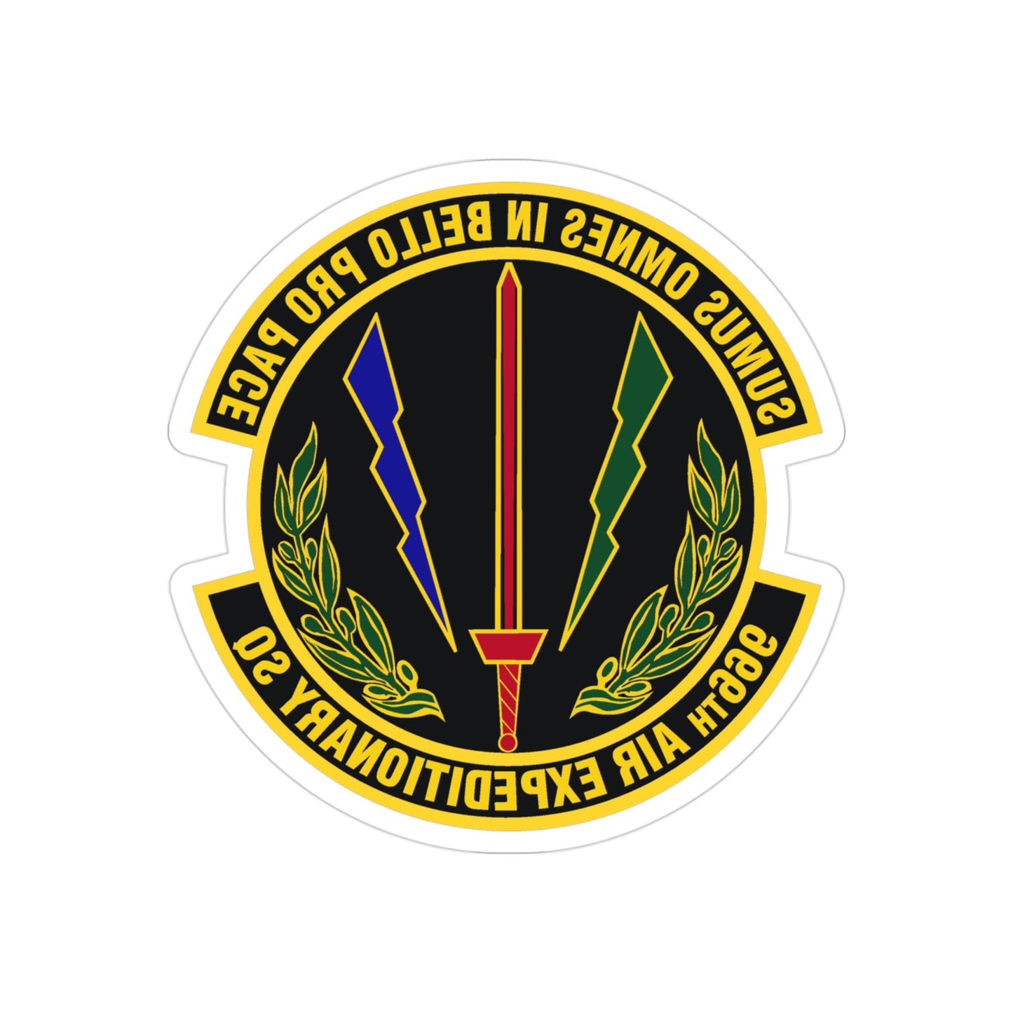 966th Air Expeditionary Squadron (U.S. Air Force) REVERSE PRINT Transparent STICKER-3" × 3"-The Sticker Space