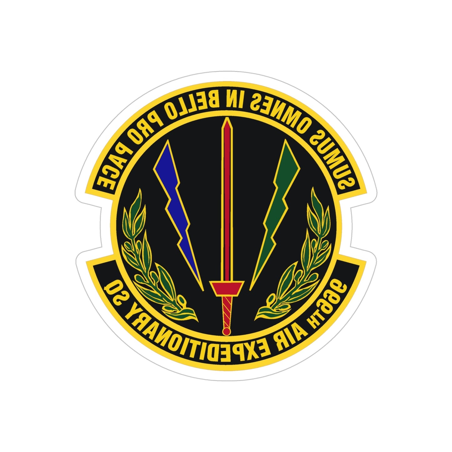 966th Air Expeditionary Squadron (U.S. Air Force) REVERSE PRINT Transparent STICKER-5" × 5"-The Sticker Space