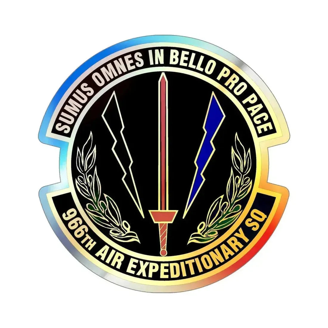 966th Air Expeditionary Squadron (U.S. Air Force) Holographic STICKER Die-Cut Vinyl Decal 5 Inch Holographic - The Sticker Space