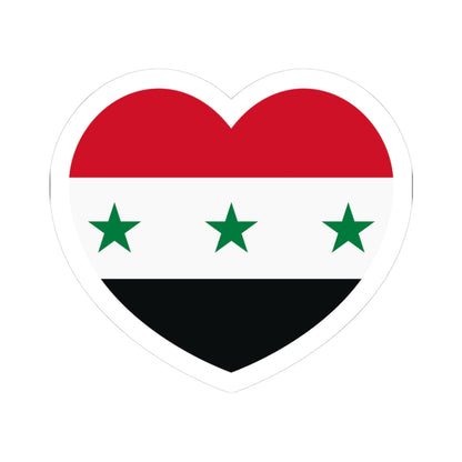 Iraq 1963-1991 and Syria 1963-1972 flag heart white (Iraq) STICKER Vinyl Kiss-Cut Decal