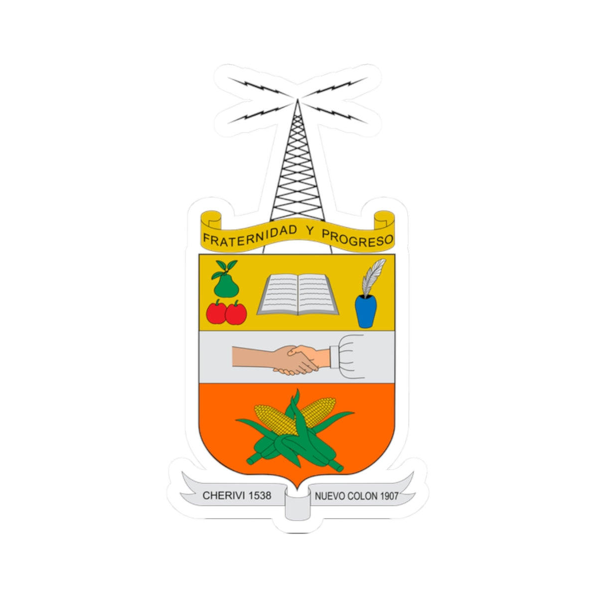Escudo de Nuevo Colón (Colombia) (Coat of Arms) STICKER Vinyl Kiss-Cut Decal