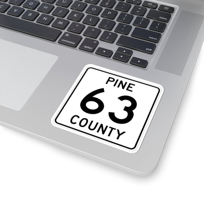 Pine County Route 63 MN (Minnesota) (Road Sign) STICKER Vinyl Kiss-Cut Decal