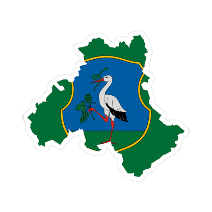 Flag-map of Heves County (Hungary) STICKER Vinyl Kiss-Cut Decal