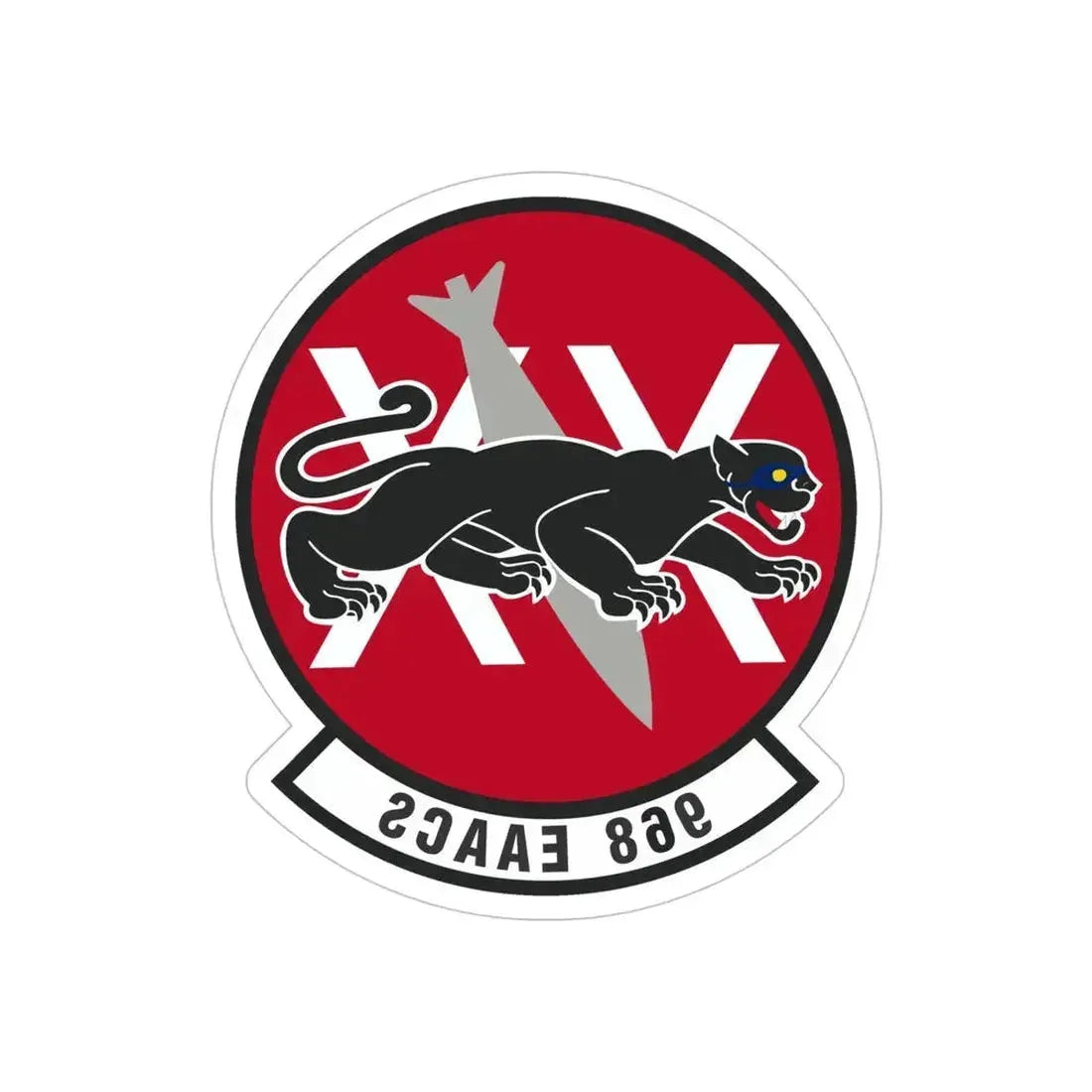 968th Expeditionary Airborne Air Control Squadron (U.S. Air Force) REVERSE PRINT Transparent Die-Cut STICKER 5 Inch Die-Cut Transparent - The Sticker Space