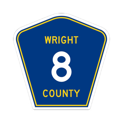 Wright County Route 8 (Minnesota) (Road Sign) STICKER Vinyl Kiss-Cut Decal