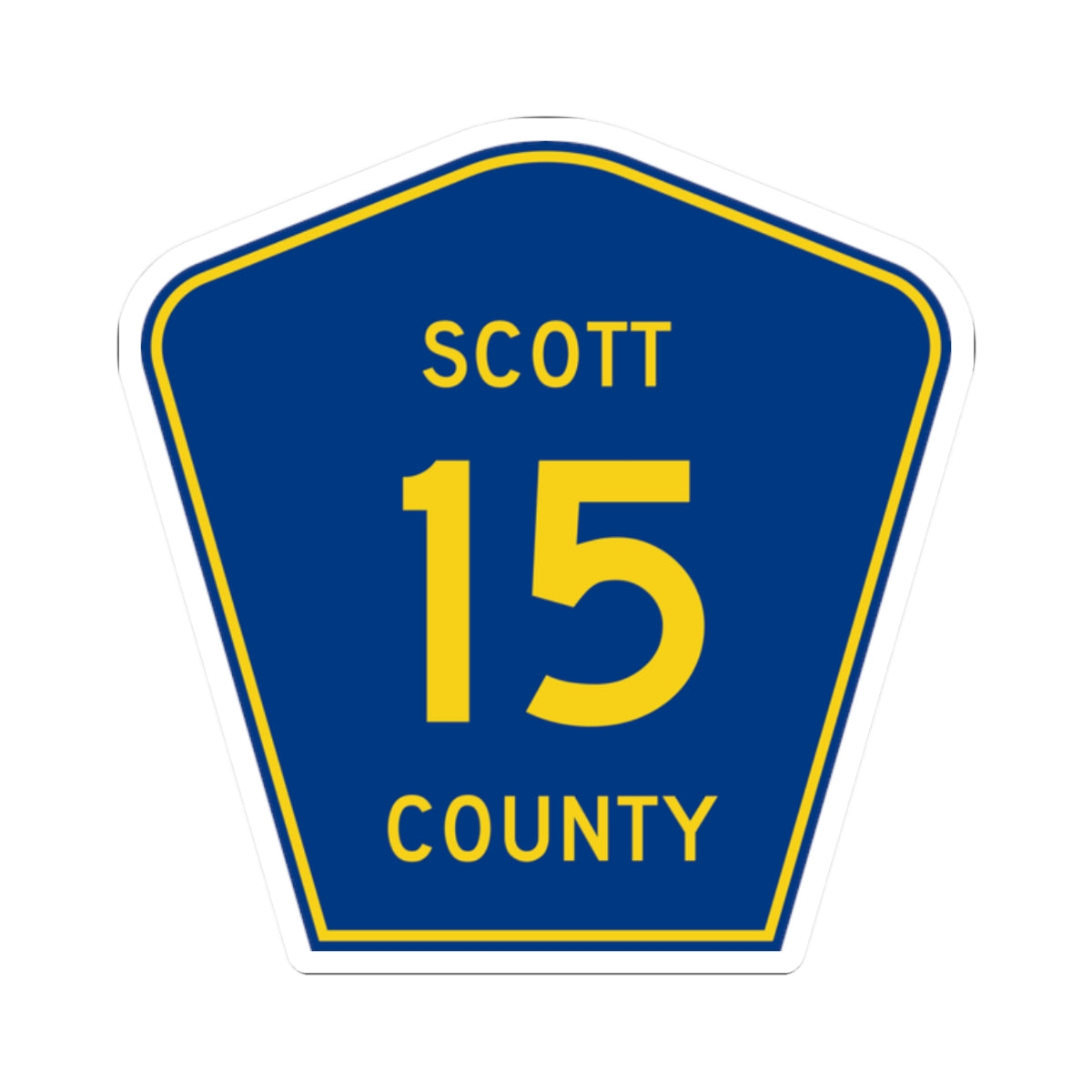Scott County Route 15 MN (Minnesota) (Road Sign) STICKER Vinyl Kiss-Cut Decal