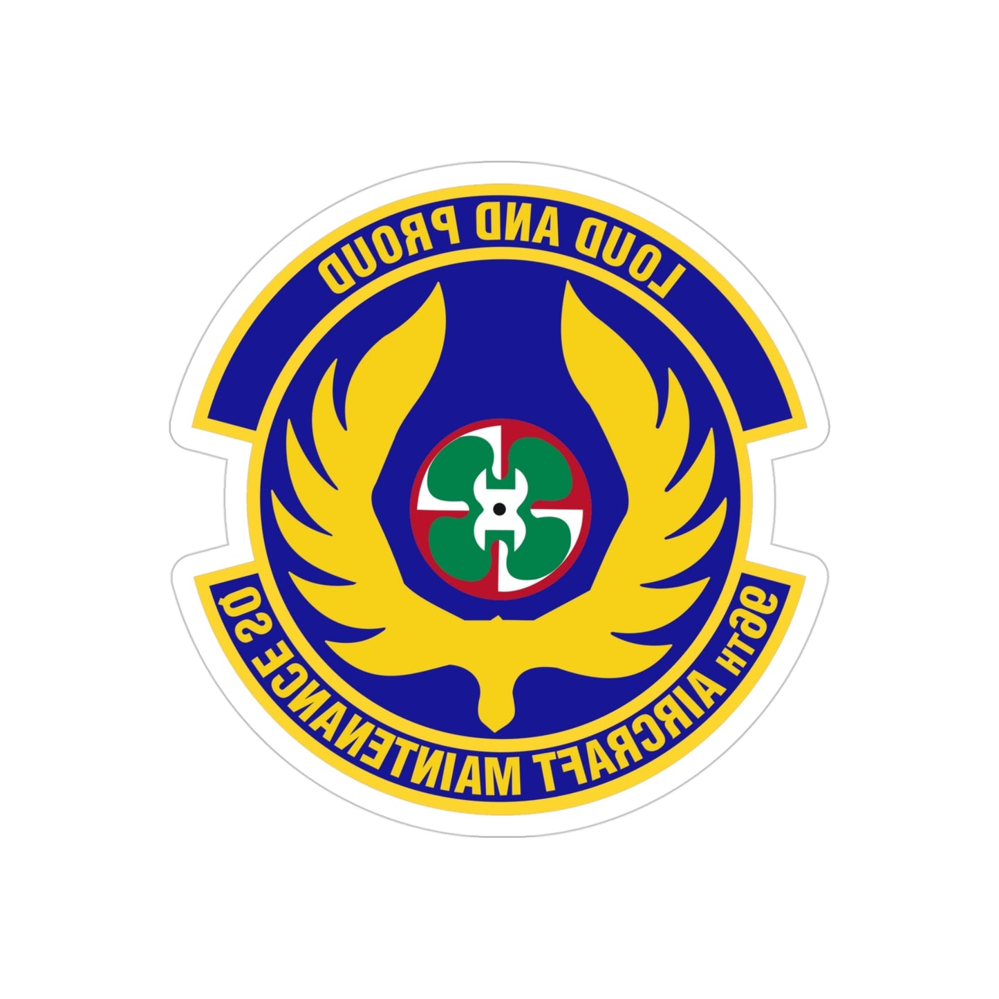 96th Aircraft Maintenance Squadron (U.S. Air Force) REVERSE PRINT Transparent STICKER-4" × 4"-The Sticker Space