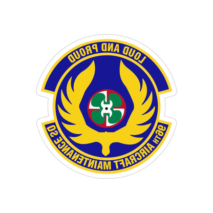 96th Aircraft Maintenance Squadron (U.S. Air Force) REVERSE PRINT Transparent STICKER-4" × 4"-The Sticker Space