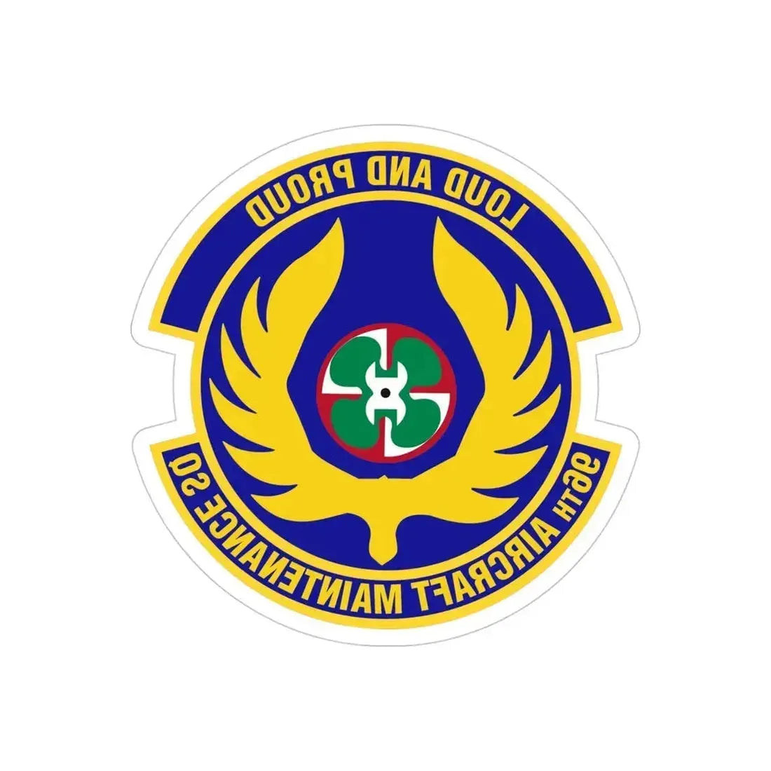 96th Aircraft Maintenance Squadron (U.S. Air Force) REVERSE PRINT Transparent Die-Cut STICKER 4 Inch Die-Cut Transparent - The Sticker Space