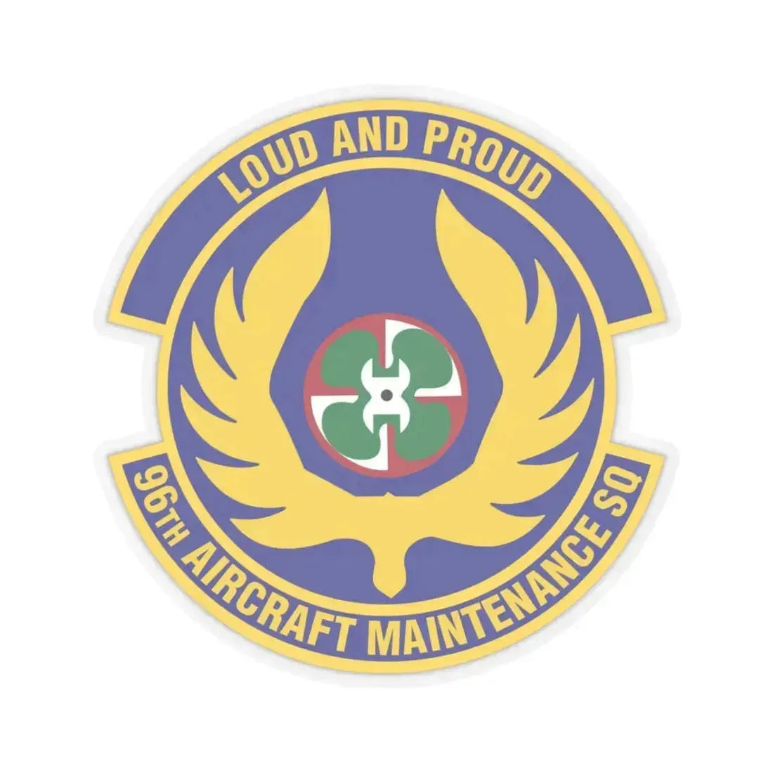 96th Aircraft Maintenance Squadron (U.S. Air Force) STICKER Vinyl Kiss-Cut Decal 3 Inch Transparent - The Sticker Space