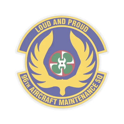 96th Aircraft Maintenance Squadron (U.S. Air Force) STICKER Vinyl Kiss-Cut Decal 3 Inch Transparent - The Sticker Space