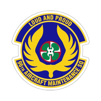 96th Aircraft Maintenance Squadron (U.S. Air Force) STICKER Vinyl Kiss-Cut Decal 3 Inch White - The Sticker Space