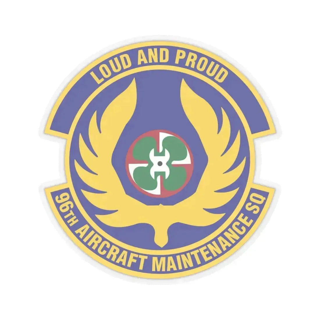 96th Aircraft Maintenance Squadron (U.S. Air Force) STICKER Vinyl Kiss-Cut Decal 4 Inch Transparent - The Sticker Space