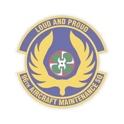 96th Aircraft Maintenance Squadron (U.S. Air Force) STICKER Vinyl Kiss-Cut Decal 4 Inch Transparent - The Sticker Space