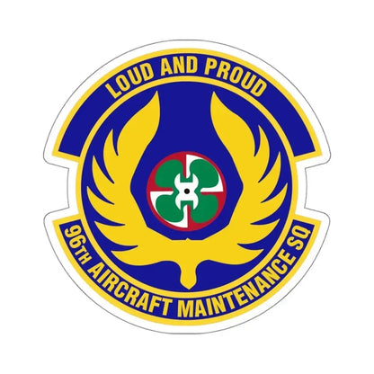 96th Aircraft Maintenance Squadron (U.S. Air Force) STICKER Vinyl Kiss-Cut Decal 4 Inch White - The Sticker Space