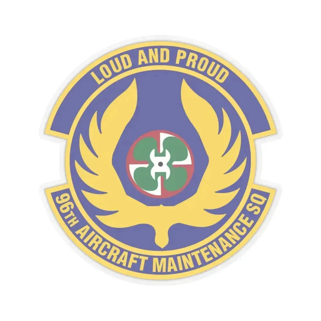 96th Aircraft Maintenance Squadron (U.S. Air Force) STICKER Vinyl Kiss-Cut Decal 6 Inch Transparent - The Sticker Space