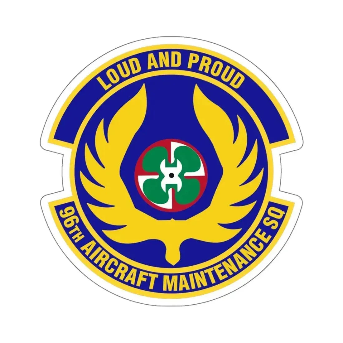 96th Aircraft Maintenance Squadron (U.S. Air Force) STICKER Vinyl Kiss-Cut Decal 6 Inch White - The Sticker Space