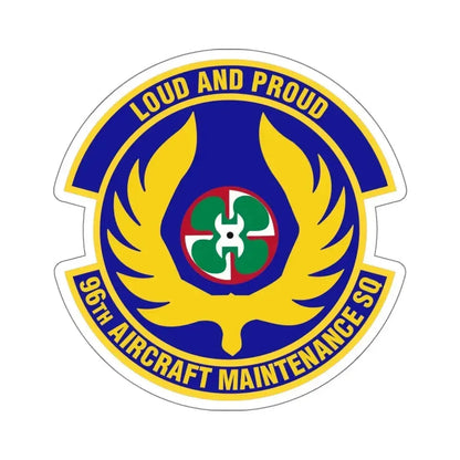 96th Aircraft Maintenance Squadron (U.S. Air Force) STICKER Vinyl Kiss-Cut Decal 6 Inch White - The Sticker Space