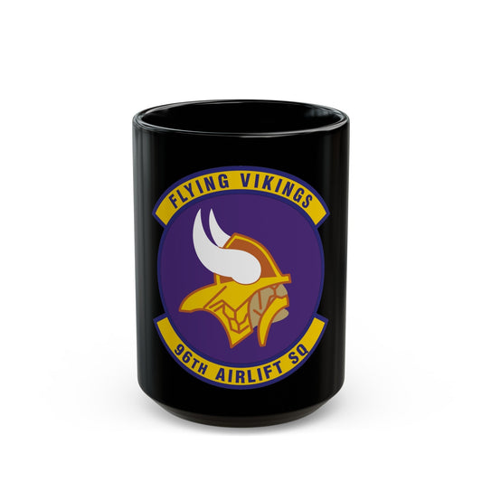 96th Airlift Squadron (U.S. Air Force) Black Coffee Mug-15oz-The Sticker Space