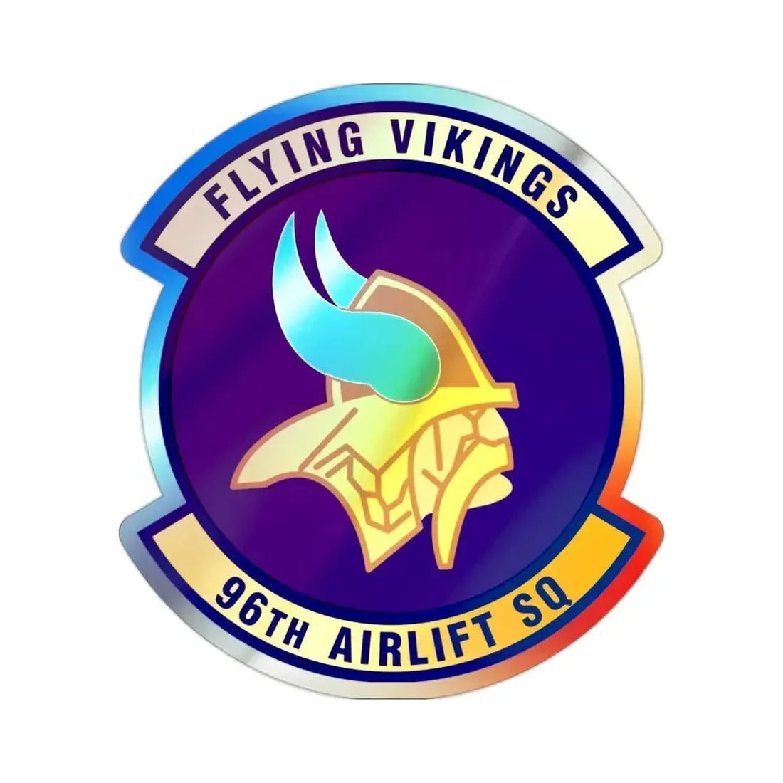 96th Airlift Squadron (U.S. Air Force) Holographic STICKER Die-Cut Vinyl Decal 2 Inch Holographic - The Sticker Space