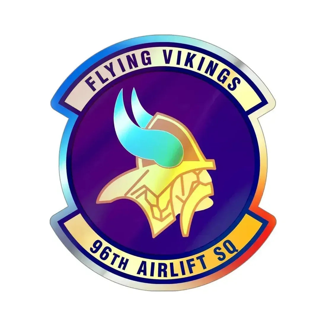 96th Airlift Squadron (U.S. Air Force) Holographic STICKER Die-Cut Vinyl Decal 4 Inch Holographic - The Sticker Space