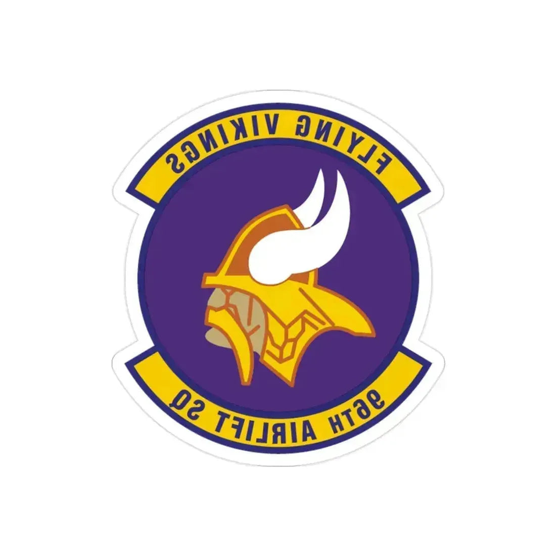 96th Airlift Squadron (U.S. Air Force) REVERSE PRINT Transparent Die-Cut STICKER 2 Inch Die-Cut Transparent - The Sticker Space