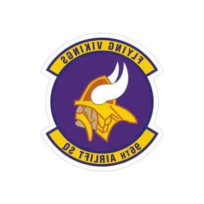 96th Airlift Squadron (U.S. Air Force) REVERSE PRINT Transparent Die-Cut STICKER 3 Inch Die-Cut Transparent - The Sticker Space
