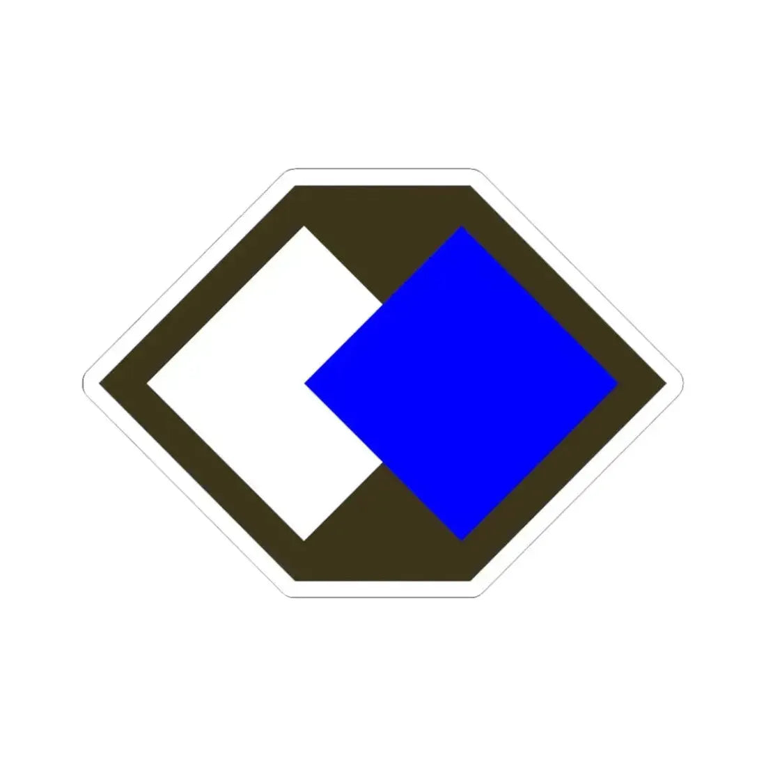 96th Infantry Division SSI (U.S. Army) STICKER Vinyl Kiss-Cut Decal 3 Inch White - The Sticker Space