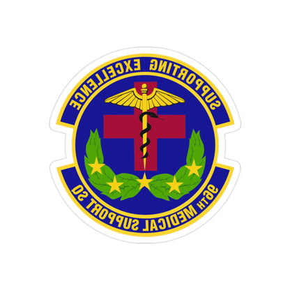 96th Medical Support Squadron (U.S. Air Force) REVERSE PRINT Transparent STICKER-2" × 2"-The Sticker Space