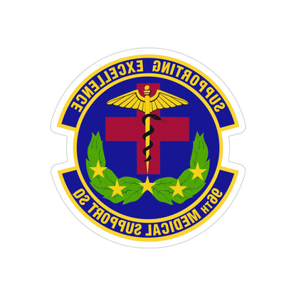 96th Medical Support Squadron (U.S. Air Force) REVERSE PRINT Transparent STICKER-6" × 6"-The Sticker Space