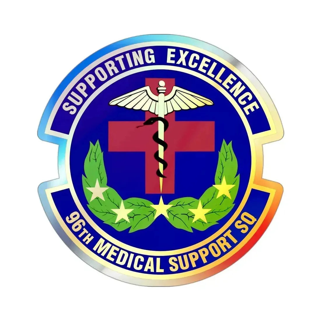 96th Medical Support Squadron (U.S. Air Force) Holographic STICKER Die-Cut Vinyl Decal 3 Inch Holographic - The Sticker Space