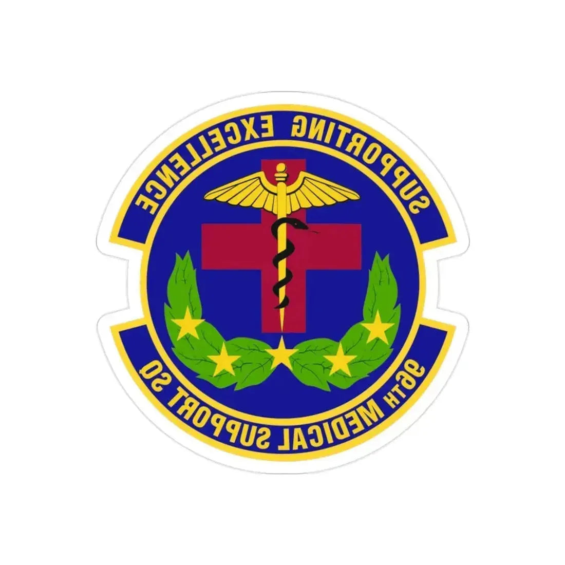96th Medical Support Squadron (U.S. Air Force) REVERSE PRINT Transparent Die-Cut STICKER 2 Inch Die-Cut Transparent - The Sticker Space