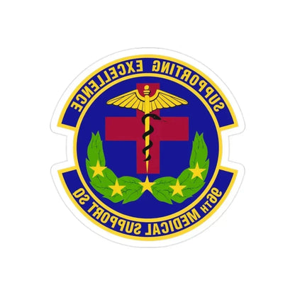 96th Medical Support Squadron (U.S. Air Force) REVERSE PRINT Transparent Die-Cut STICKER 2 Inch Die-Cut Transparent - The Sticker Space