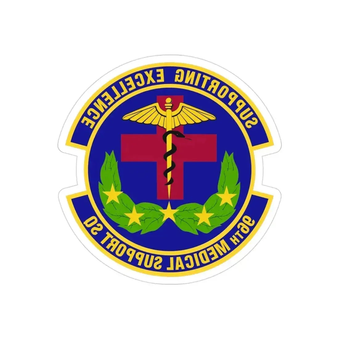 96th Medical Support Squadron (U.S. Air Force) REVERSE PRINT Transparent Die-Cut STICKER 3 Inch Die-Cut Transparent - The Sticker Space
