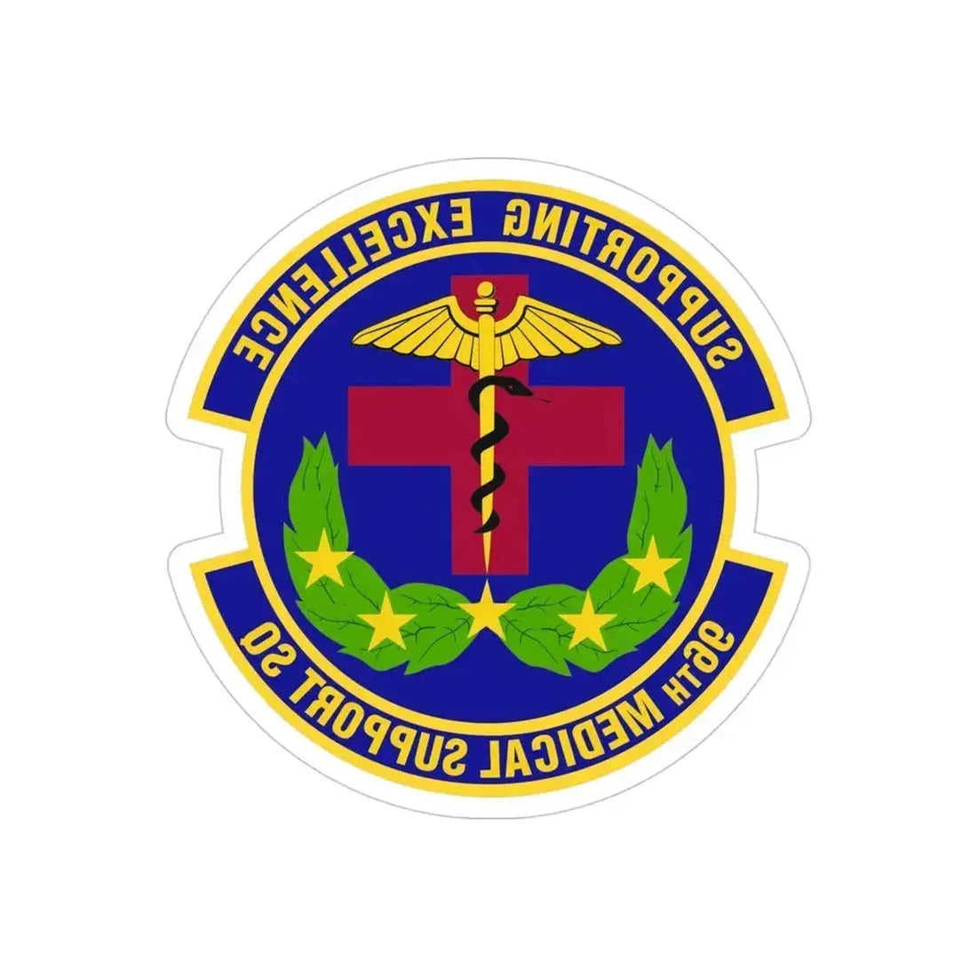96th Medical Support Squadron (U.S. Air Force) REVERSE PRINT Transparent Die-Cut STICKER 4 Inch Die-Cut Transparent - The Sticker Space