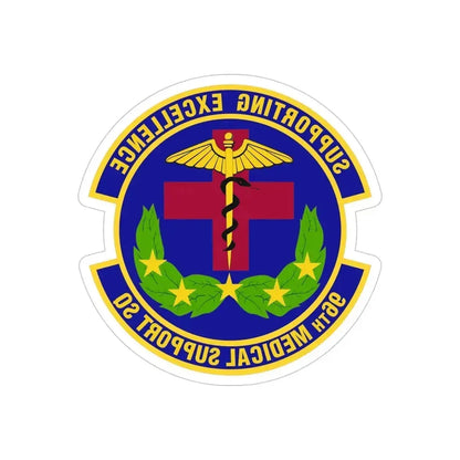 96th Medical Support Squadron (U.S. Air Force) REVERSE PRINT Transparent Die-Cut STICKER 5 Inch Die-Cut Transparent - The Sticker Space