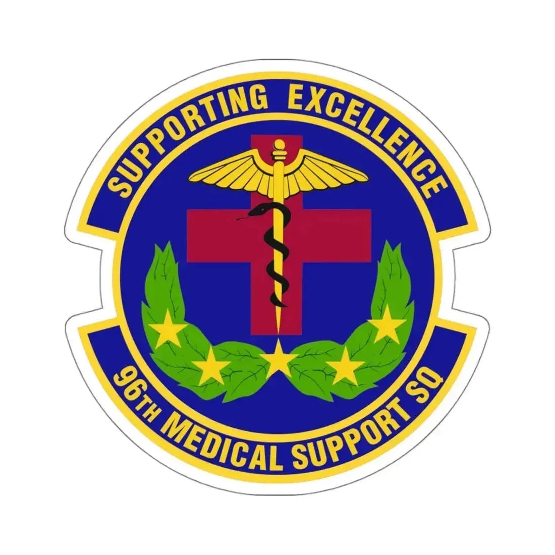96th Medical Support Squadron (U.S. Air Force) STICKER Vinyl Kiss-Cut Decal 4 Inch White - The Sticker Space