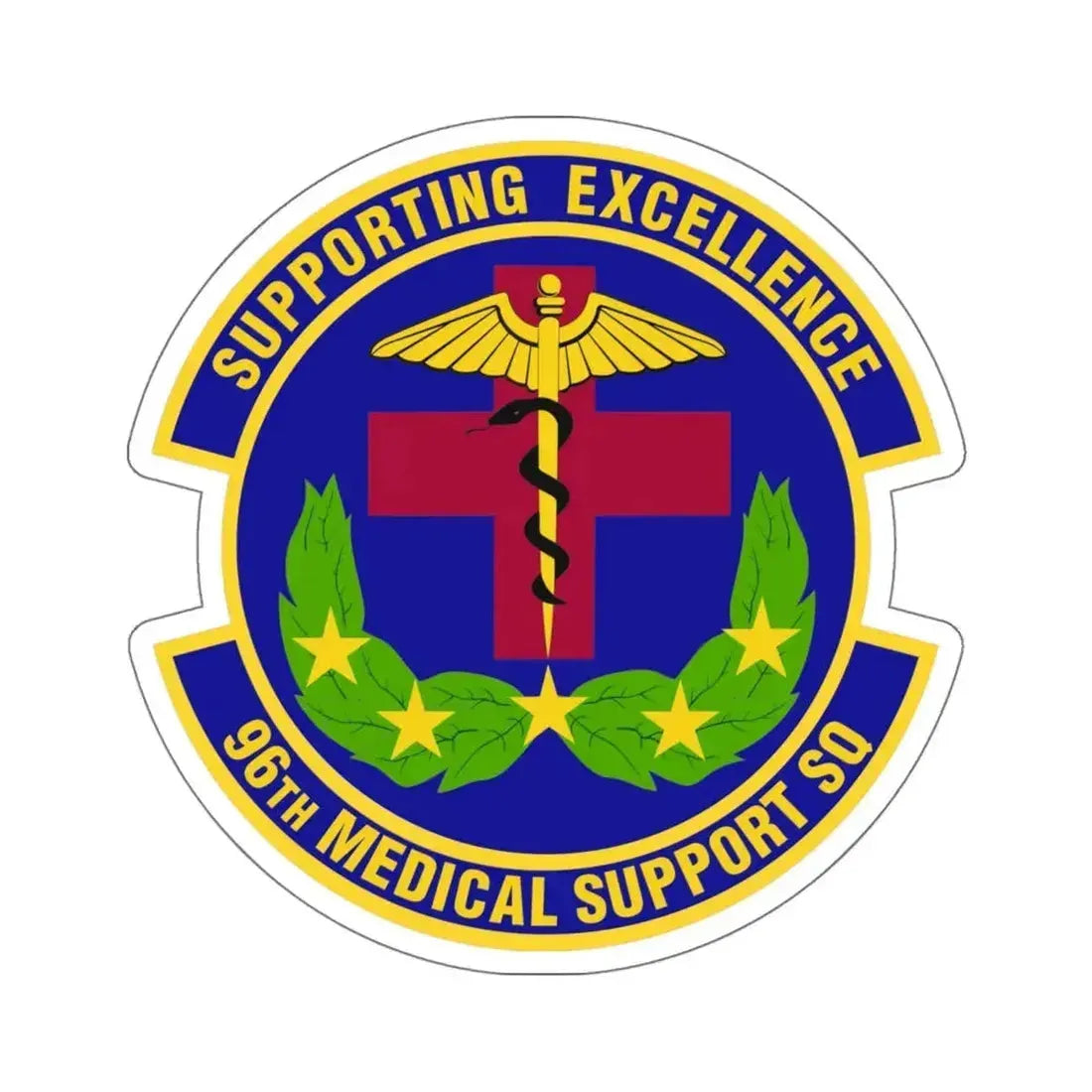 96th Medical Support Squadron (U.S. Air Force) STICKER Vinyl Kiss-Cut Decal 6 Inch White - The Sticker Space