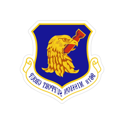 96th Mission Support Group (U.S. Air Force) REVERSE PRINT Transparent STICKER-4" × 4"-The Sticker Space