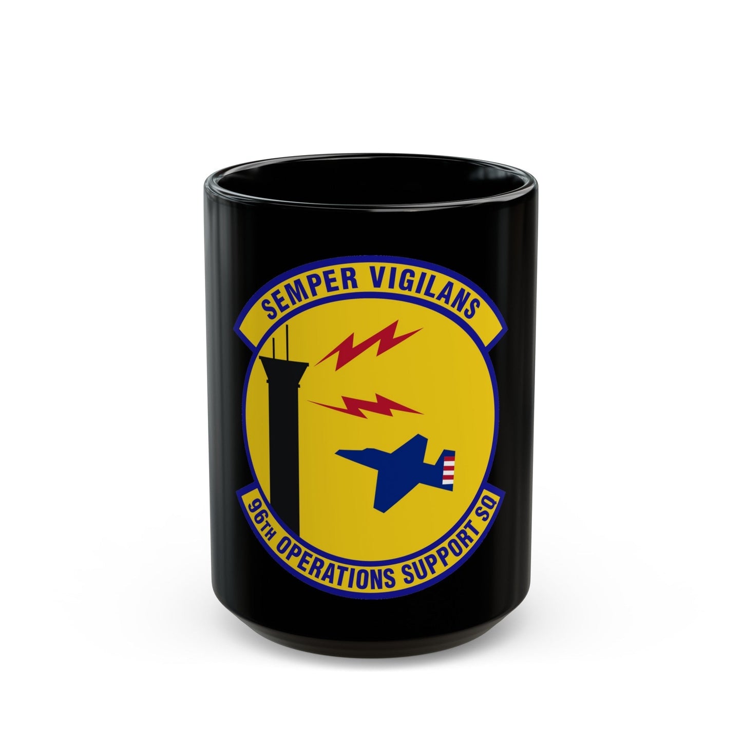 96th Operations Support Squadron (U.S. Air Force) Black Coffee Mug-15oz-The Sticker Space