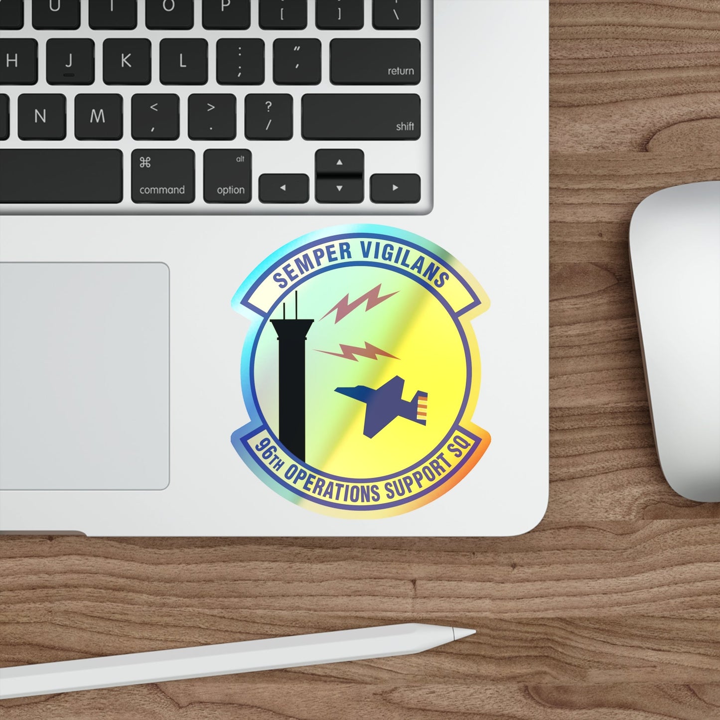 96th Operations Support Squadron (U.S. Air Force) Holographic STICKER Die-Cut Vinyl Decal-The Sticker Space