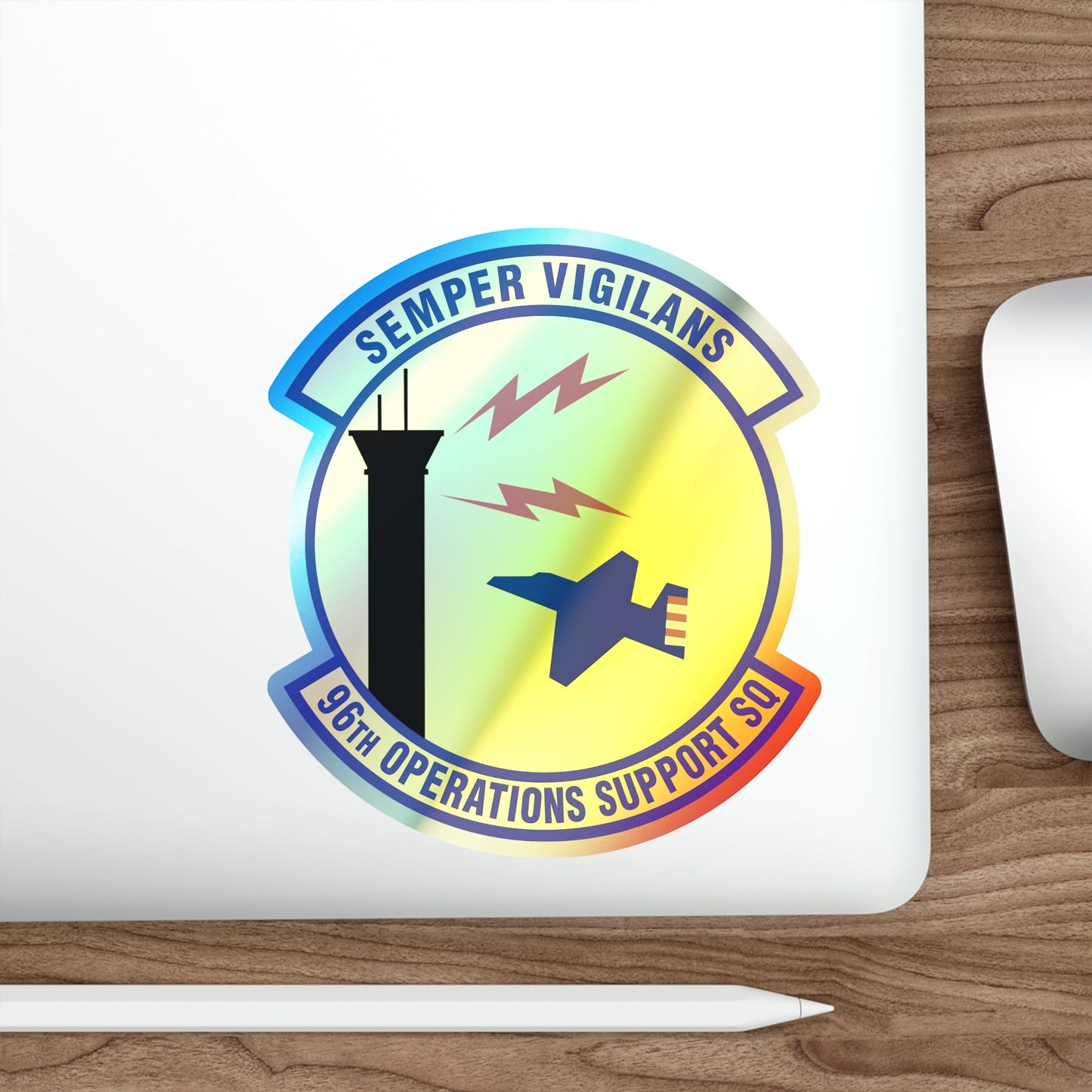 96th Operations Support Squadron (U.S. Air Force) Holographic STICKER Die-Cut Vinyl Decal-The Sticker Space