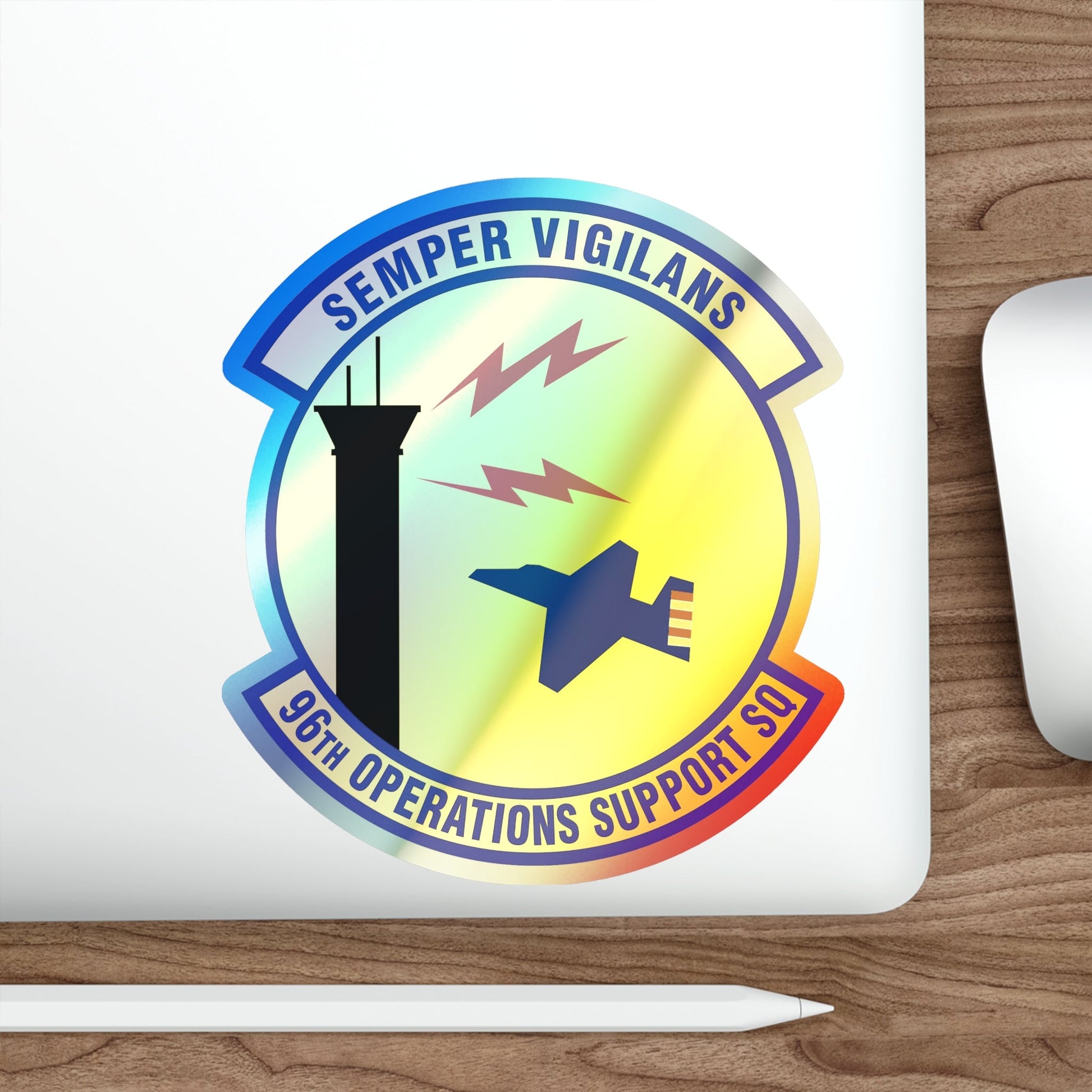 96th Operations Support Squadron (U.S. Air Force) Holographic STICKER Die-Cut Vinyl Decal-The Sticker Space